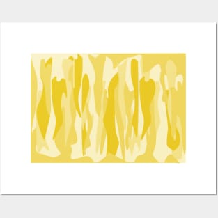 Yellow Tone Abstract Camouflage Posters and Art